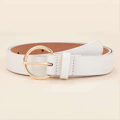 Women's Casual Faux Leather Belt Minimalist Pin Buckle Waist Belt Solid Color Versatile Belt For Jeans Dresses