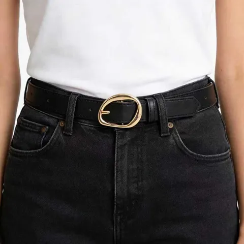 Women Retro Oval Buckle PU Leather Belt Vintage Gold Pin Buckle Fashion Casual Formal Waist Belt For Jeans Dress Ladies Accessory