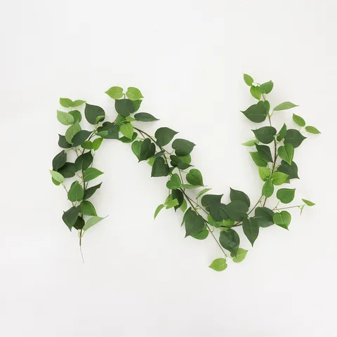 Artificial Pothos Ivy Garland Realistic Silk Cloth Leaves Hanging Vine Fake Greenery For Home Wall Pipe Garden Decoration