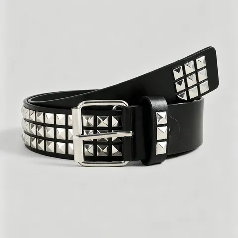 Punk Gothic PU Leather Belt Metal Rivets Adjustable Waist Strap Hip Hop Rock Style Fashion Accessory For Women Men