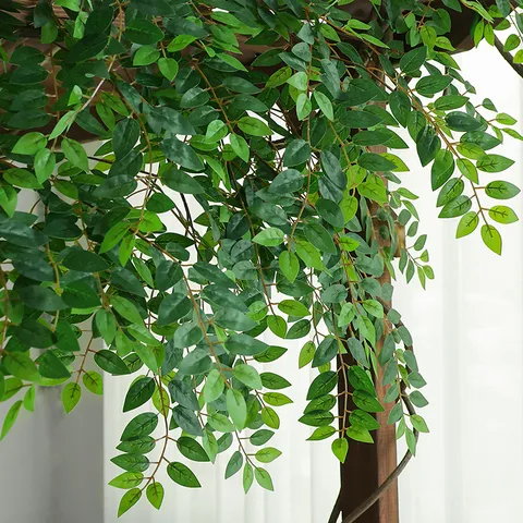 Artificial Elm Leaves Branches Simulation Green Plant Fake Leaves For Indoor Engineering Home Decoration