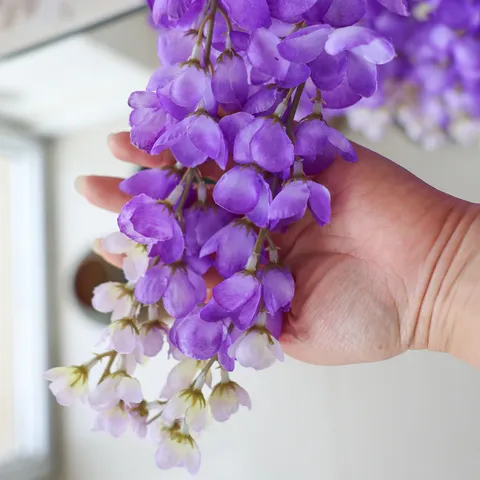 Artificial Wisteria Hanging Flowers Laburnum Long Branch Silk Flower Garland For Wedding Home Party Decoration Floral Decor