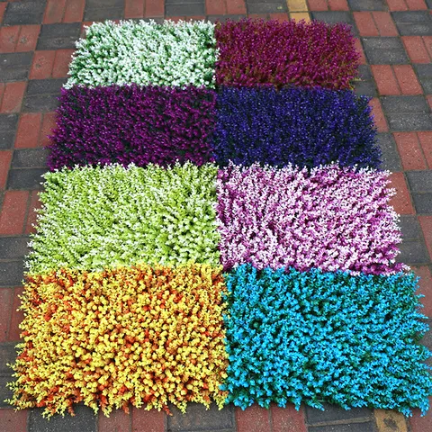 Pannello Murale per Piante di Eucalipto Artificiale Erba in Plastica Prato Sfondo di Verde Colorato Decorazione Murale Giardino
