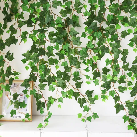 Artificial Ivy Garland Vine Simulation Greenery Fake Hanging Plants Silk Leaf For Home Wall Garden Wedding Party Decor