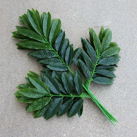 Artificial Lemon Leaf Branches Fake Greenery Leaves For Home Wedding Party Indoor Decor Floral Arrangement