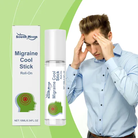 South Moon Migraine Cooling Stick Roll On Headache Relief Peppermint Oil For Head Neck Care Refreshing Soothing Liquid