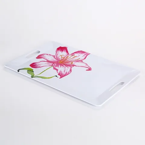 Melamine Dinner Plate Floral Pattern Rectangular Serving Tray Modern Minimalist Tableware For Kitchen Daily Dining