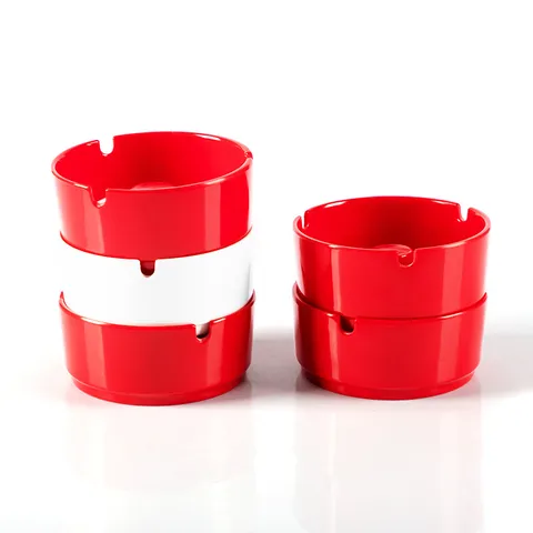 Minimalist Round Melamine Ashtray Solid Color Portable Heat Resistant Ashtray For Home Living Room Office Daily Use