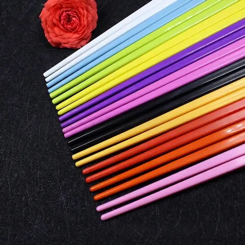Melamine Children Chopsticks Candy Colors Durable Imitation Porcelain Kids Chopsticks Set Solid Color Dining Tableware