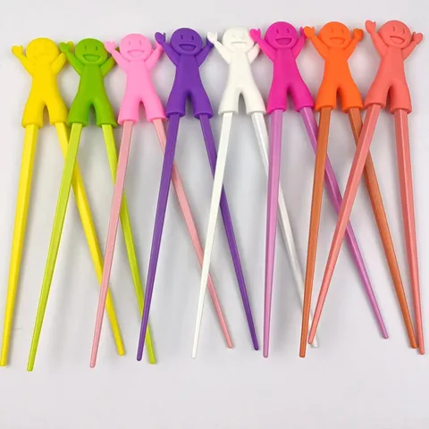 Kids Training Chopsticks Melamine Silicone Cartoon Animal Head Baby Learning Chopsticks Toddler Training Tableware