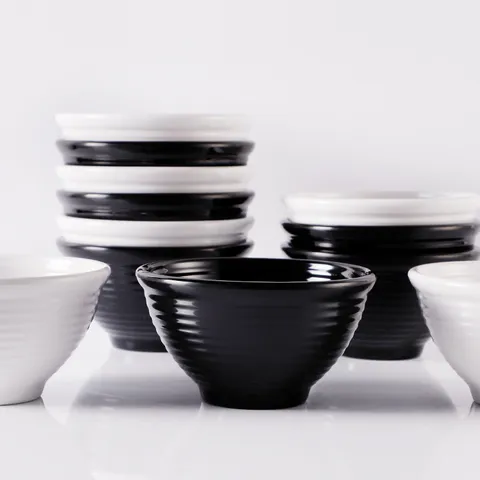 Modern Minimalist Melamine Threaded Bowl Durable Unbreakable Soup Rice Bowl For Daily Dining Adult Tableware