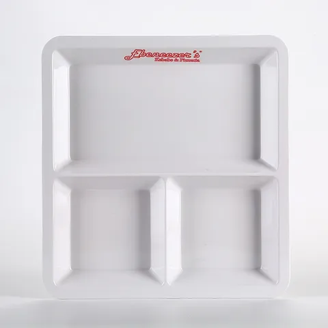 Melamine Square Compartment Dinner Plate Modern Minimalist Serving Dish Divided Food Tray For Student Canteen