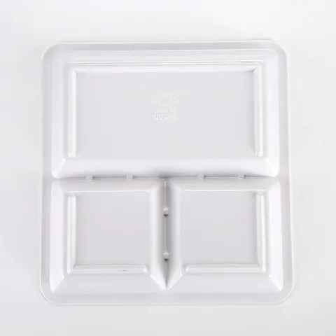 Melamine Square Compartment Dinner Plate Modern Minimalist Serving Dish Divided Food Tray For Student Canteen