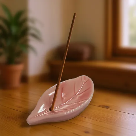 Creative Leaf Incense Holder Ceramic Mini Incense Stick Burner Zen Tea Ceremony Home Aromatherapy Incense Rest Decoration Craft