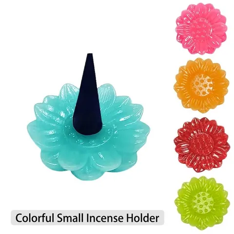 Lotus Flower Incense Holder Fireproof Heat Resistant Resin Cone Incense Burner Base For Home Office Desktop Decor Zen Aroma Accessory