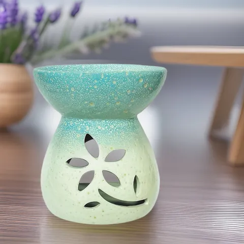 Keramische Aromabrander Klaver Essentiële Olie Kaars Waswarmer Opengewerkt Ontwerp