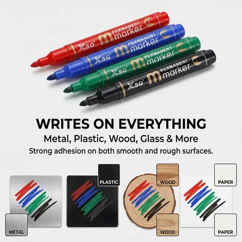 Oil-Based Permanent Marker Waterproof Quick-Drying Marker Pen For Office School Logistics Marking Plastic Writing Tool