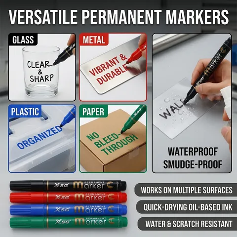 Oil-Based Permanent Marker Waterproof Quick-Drying Marker Pen For Office School Logistics Marking Plastic Writing Tool