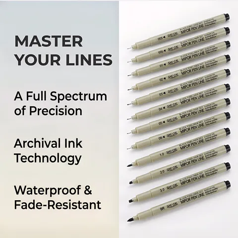 Professional Architectural Technical Pen Drawing Fineliner Ink Pens Waterproof Archival Sketching Art Supplies