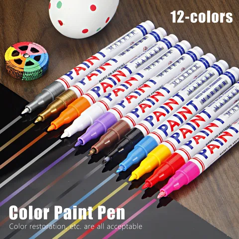 Waterproof Oil Based Paint Marker Pens Fine Point Permanent Markers For Rock Painting Wood Metal Tire DIY Craft