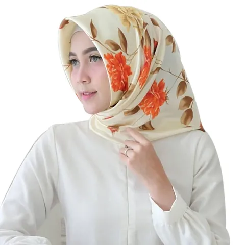 Dames Satijnen Vierkante Sjaal Bloemen Paisley Ketting Print Zijdeachtig Polyester Hoofddoek Mode Accessoire Sjaal