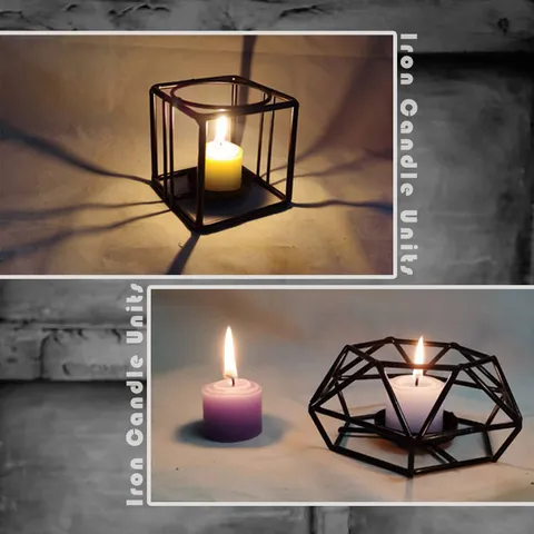 Minimalistisch IJzer Geometrisch Kandelaar Metalen Kaarshouder Goud Zwart Zilver Zeshoek Vierkante Kaarsenstandaard Huis Feest Decor