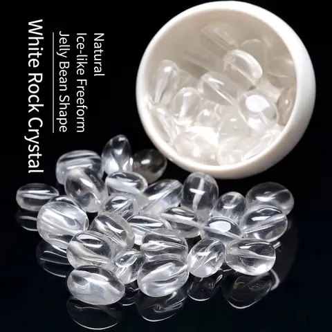 Cuentas de Pepitas de Cuarzo Hialino Natural para Creación de Joyería DIY Cuentas Sueltas de Cristal Blanco Irregular Piedras Pulidas Transparentes para Pulseras