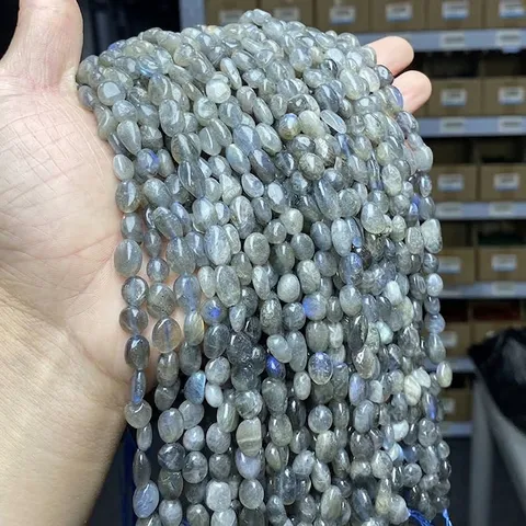 Natural Labradorite Grey Moonstone Irregular Random Shape Loose Beads For DIY Handmade Necklace Bracelet Jewelry Making Accessories