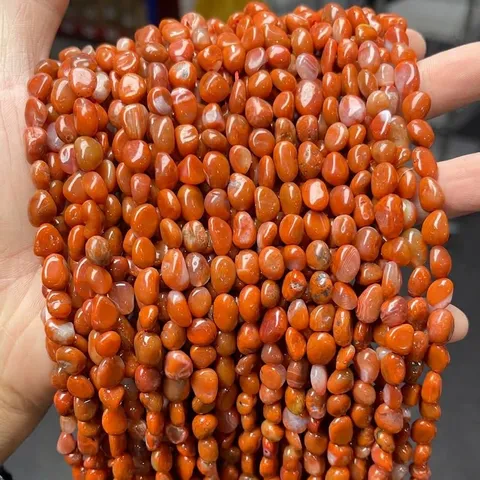 Natural South Red Agate Irregular Freeform Loose Beads For DIY Jewelry Making Necklaces Bracelets Handcrafted Accessories