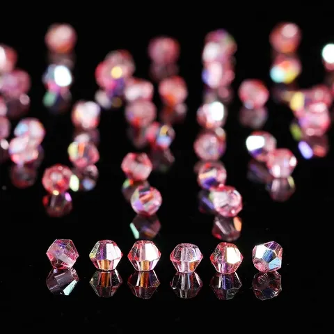 Facettierte Schillernde Kristallglas Bikonus Perlen Rautenform Glitzernde Abstandsperlen Für DIY Schmuckherstellung Handwerk Zubehör