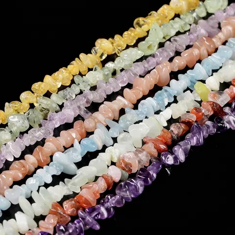 Cuentas de Fragmentos de Cristal Natural Irregular Tiras de Piedra Pulida Para Creación de Joyas DIY Collar Pulsera Decoración
