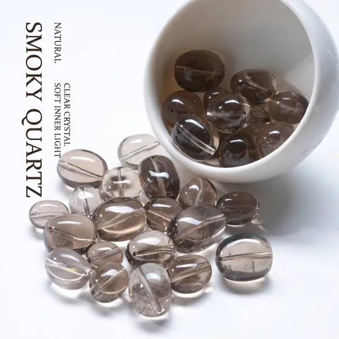 Cuentas Sueltas de Cuarzo Ahumado Natural Piedra de Cristal Pulida Marrón Ahumado para Hacer Joyas DIY Corazón Calabaza