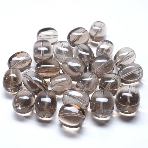 Cuentas Sueltas de Cuarzo Ahumado Natural Piedra de Cristal Pulida Marrón Ahumado para Hacer Joyas DIY Corazón Calabaza