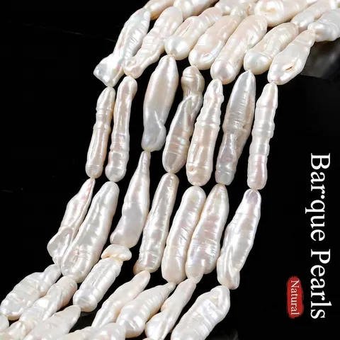 Natural Freshwater Pearl Baroque Beads Toothpick Shape Long Irregular White Pink Loose Pearls For DIY Jewelry Making Necklaces