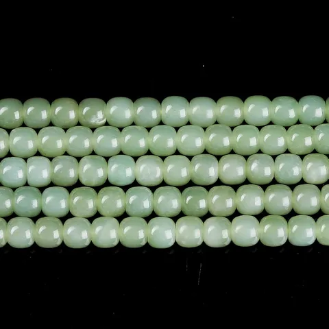 Natürliche Hetian-Nephrit-Jade 108 Buddhistische Gebetsperlen Alter Stil Polierte Fassperlen Armband Halskette Für Meditation Herren Damen Schmuck