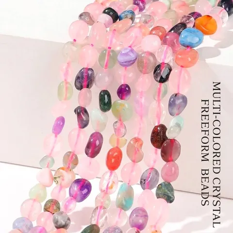 Pépites de Cristal Mixtes Multicolores Naturelles Perles en Vrac de Pierre Roulée Irrégulière Pour Accessoires de Création de Bijoux DIY