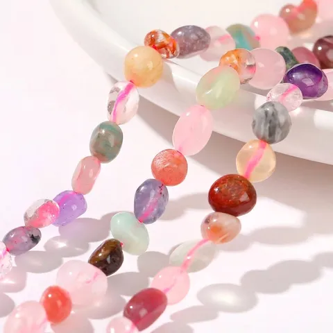 Pépites de Cristal Mixtes Multicolores Naturelles Perles en Vrac de Pierre Roulée Irrégulière Pour Accessoires de Création de Bijoux DIY