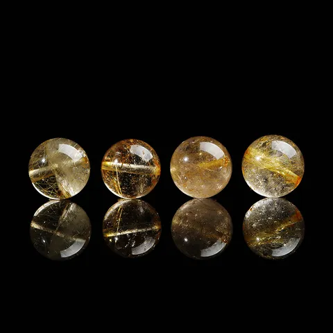 Natürliche Goldene Rutilquarz Kristall Lose Perlen Runde Edelstein Für DIY Schmuckherstellung Armband Halskette Zubehör