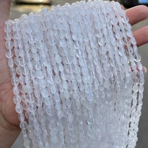Gefacetteerde Natuurlijke Bergkristal Ovale Losse Kralen Glinsterende Kristalsteen Voor DIY Armband Ketting Sieraden Maken Accessoires
