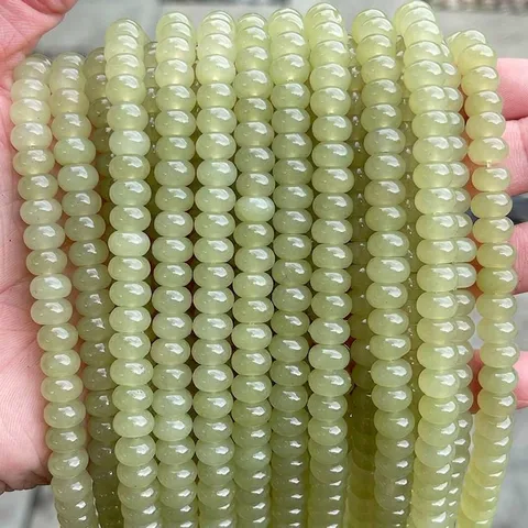 Hetian Jade Style Chalcedony Abacus Beads Loose Beads For DIY Jewelry Making Accessories Semi-finished Strand