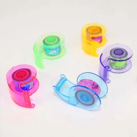 Creative DIY Multicolor Glitter Powder Tape With Plastic Dispenser Sparkly Decorative Adhesive Tape For Scrapbooking Hand Crafts