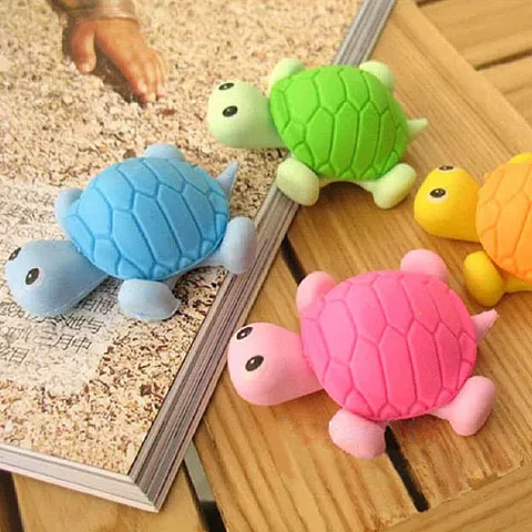 Leuke Cartoon Schildpad Gum Creatieve Leerling Briefpapier Rubber Gommen Meerkleurige Dieren Gum Voor School Kinderen Cadeau