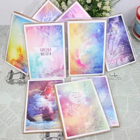 Vintage Aesthetic Postcard City Landscape Constellation Photography Greeting Cards Retro Paper Card For Writing Decor
