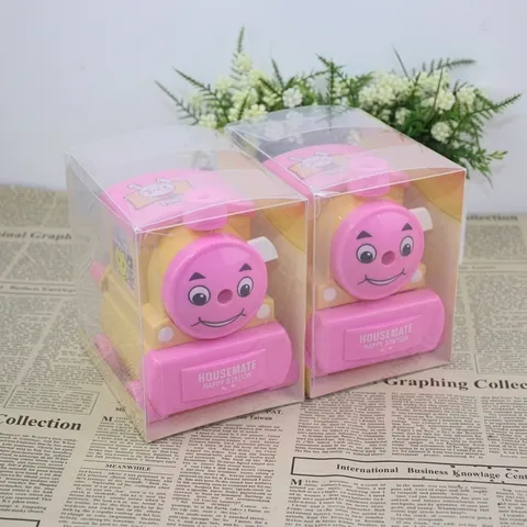 Cartoon Locomotive Plastic Hand Crank Mechanical Pencil Sharpener For Kids Students School Office Cute Stationery Sharpening Tool