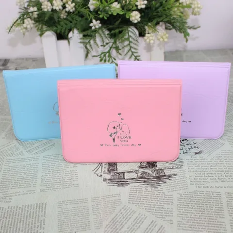 Fashion I Love You Pattern Card Holder Portable PU Leather Card Case With Multi Slots For Women Men Daily Use Wallet