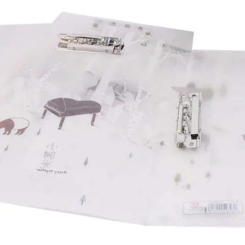 Transparenter A4 Dokumentenordner Klare Kunststoff Datei-Organizer Mit Doppelten Clips Künstlerische Illustration Für Büro Schule