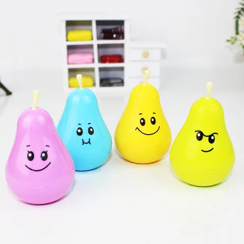 Cute Cartoon Pear Pencil Sharpener Creative Mini Fruit Manual Pencil Sharpener For Kids Student Stationery Gift