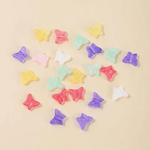 Multi-Color Transparent Butterfly Czech Glass Beads For Jewelry Making DIY Handmade Ornaments Phone Case Accessories
