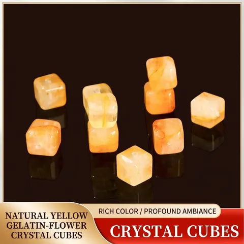 Natural Hematoid Smoky Quartz Cube Beads Polished Square Loose Gemstone Beads For DIY Necklace Jewelry Making Accessories