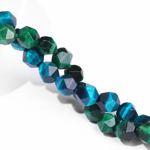 Natural Rhombus Faceted Tiger Eye Stone Loose Beads For DIY Bracelet Necklace Colorful Gemstone Jewelry Making Beads Strand